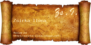 Zsirka Ilona névjegykártya
